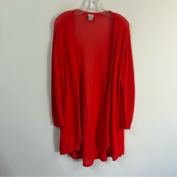 Chico’s High Low Hem Ribbed Cotton Blend Cardigan - Picture 3 of 13